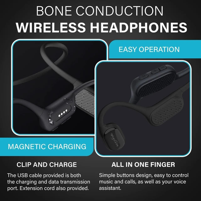 Alt view image 6 of 7 - Bone Conduction Swimming Headphones, IP68 Waterproof Bluetooth & 64GB MP3 Player, Open-Ear Water Headphones for Swimming with Mic, Secure Fit, Great for Running, Cycling, and Workouts