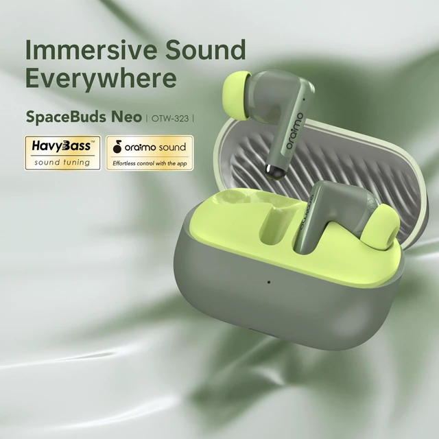 Alt view image 2 of 7 - SpaceBuds Neo Wireless Bluetooth Earbuds in-Ear Headphones,Green Bluetooth 5.4, 30H Playtime, Built-in Mic for Clear Talk, Immersive Game Mode, and App Control, for Daily Use
