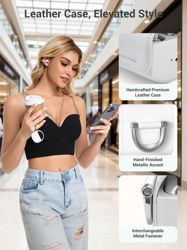 Alt view image 3 of 7 - JewelPods C01 Pro Open Ear Headphones, SLV Luxury Jewelry, Wireless Earbuds