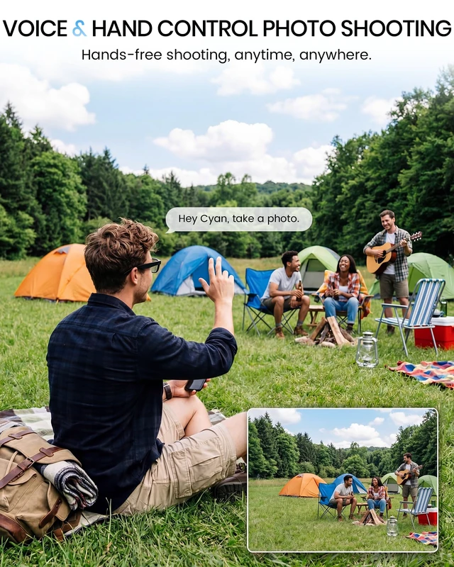 Alt view image 2 of 7 - Smart Glasses with Camera and Bluetooth,HD Video Recording,Clear Lens Voice Control,Open-Ear Bluetooth Audio, Hands-Free Calls Multi-Language Translation, Anti-Shake Video Photo Capture