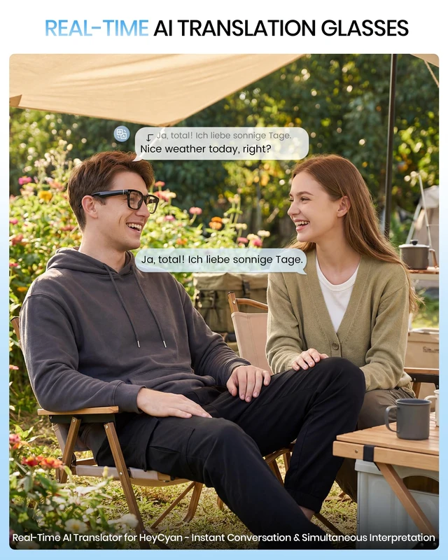 Alt view image 4 of 7 - Smart Glasses with Camera and Bluetooth,HD Video Recording,Clear Lens Voice Control,Open-Ear Bluetooth Audio, Hands-Free Calls Multi-Language Translation, Anti-Shake Video Photo Capture