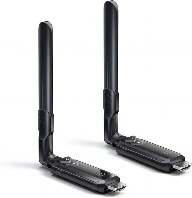 Main image of Wireless HDMI Transmitter and Receiver Kit, 5GHz Long Range 1148ft (350m), Plug & Play 1080P Full HD,TX+RX (Expandable to 6 Screens), Compatible with Laptop/Camera/Projector/HDTV Black