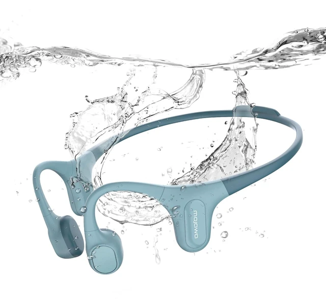 Main image of Run Plus Bone Conduction Headphones, IP68 Waterproof, 32GB MP3 8H Playtime Open-Ear Bluetooth 5.2, Deep Bass, Secure Fit for Running Swimming & Gym, Blue