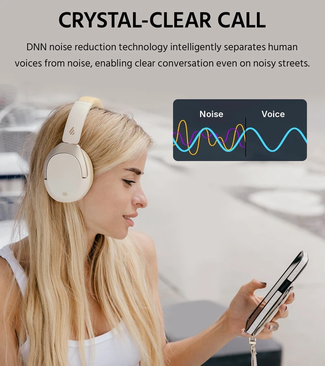 Alt view image 6 of 7 - W830NB Wireless Over Ear Headphones, 94H Playtime, Ivory 45dB Active Noise Cancelling, LDAC Hi-Res Sound, Spatial Audio, Fast Charging, Multipoint Connection, Bluetooth 5.4
