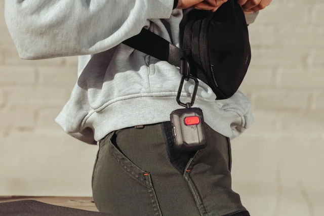 Alt view image 4 of 7 - UAG Plasma for AirPods Pro 3 Gen Case 2025, Smoke/Lava Heavy Duty Protection, Military-Grade Drop Tested, Secure Latch, Detachable Carabiner, Wireless Charging Compatible
