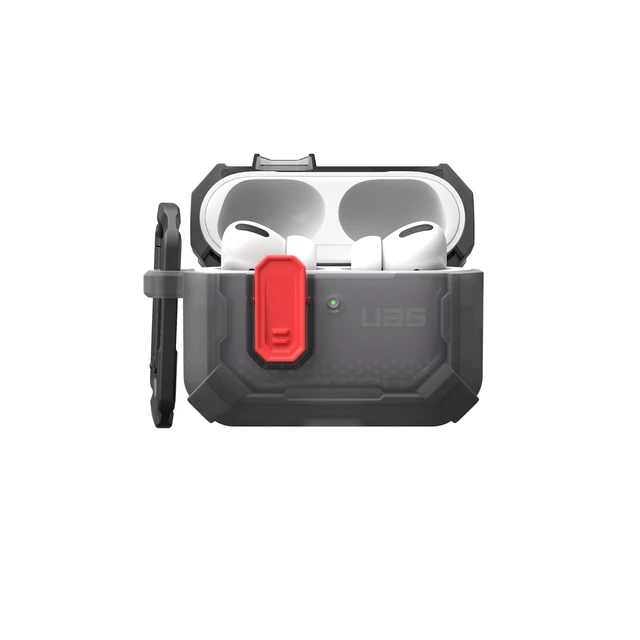 Alt view image 5 of 7 - UAG Plasma for AirPods Pro 3 Gen Case 2025, Smoke/Lava Heavy Duty Protection, Military-Grade Drop Tested, Secure Latch, Detachable Carabiner, Wireless Charging Compatible
