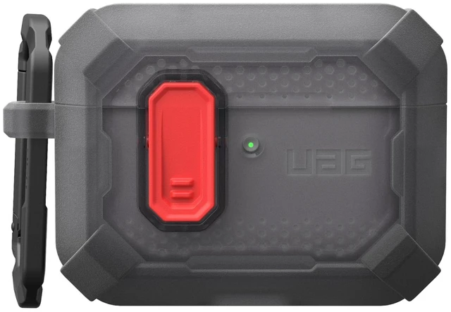 Alt view image 7 of 7 - UAG Plasma for AirPods Pro 3 Gen Case 2025, Smoke/Lava Heavy Duty Protection, Military-Grade Drop Tested, Secure Latch, Detachable Carabiner, Wireless Charging Compatible