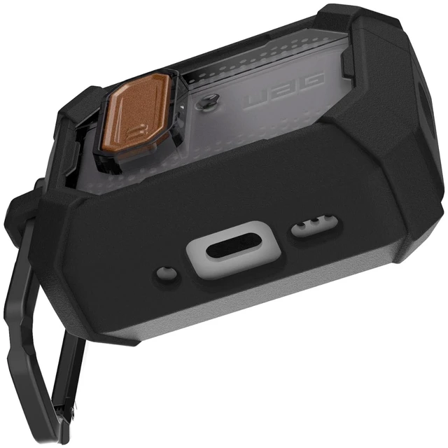 Alt view image 6 of 7 - UAG Plasma for AirPods Pro 3 Gen Case 2025, Blackout/Aged Bronze Heavy Duty Protection, Military-Grade Drop Tested, Secure Latch, Detachable Carabiner, Wireless Charging Compatible