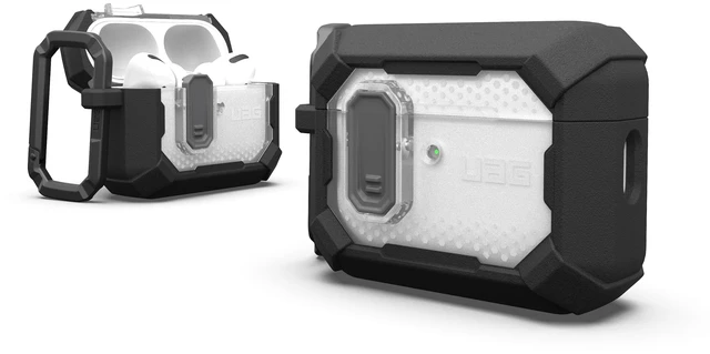 Main image of UAG Plasma for AirPods Pro 3 Gen Case 2025, Black Heavy Duty Protection, Military-Grade Drop Tested, Secure Latch, Detachable Carabiner, Wireless Charging Compatible
