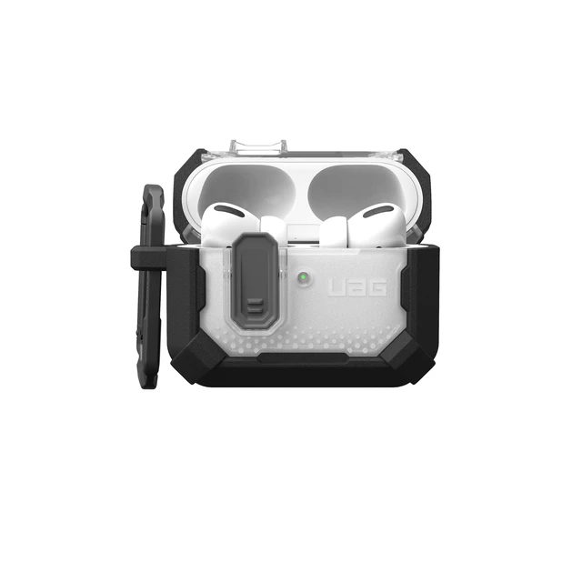 Alt view image 3 of 7 - UAG Plasma for AirPods Pro 3 Gen Case 2025, Black Heavy Duty Protection, Military-Grade Drop Tested, Secure Latch, Detachable Carabiner, Wireless Charging Compatible