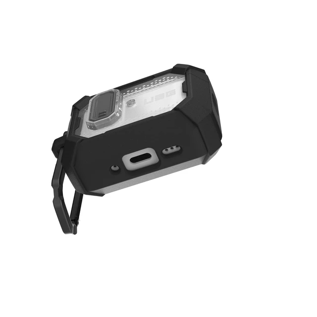 Alt view image 6 of 7 - UAG Plasma for AirPods Pro 3 Gen Case 2025, Black Heavy Duty Protection, Military-Grade Drop Tested, Secure Latch, Detachable Carabiner, Wireless Charging Compatible