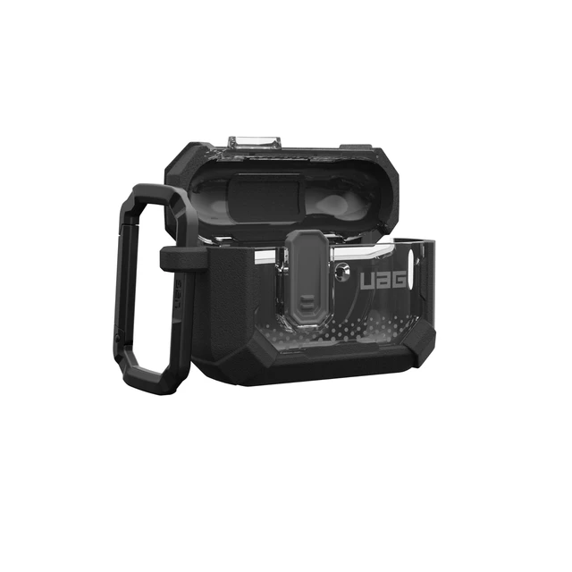 Alt view image 7 of 7 - UAG Plasma for AirPods Pro 3 Gen Case 2025, Black Heavy Duty Protection, Military-Grade Drop Tested, Secure Latch, Detachable Carabiner, Wireless Charging Compatible