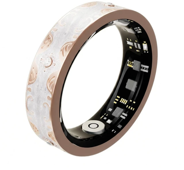Main image of Smart Ring for Women, Sleep Tracker and Health Ring with Heart Rate, SpO2, HRV, Multi-Sport Tracking, IP68 Waterproof, Jewelry-Inspired Design, No Subscription, for iOS and Android (White, 8#)