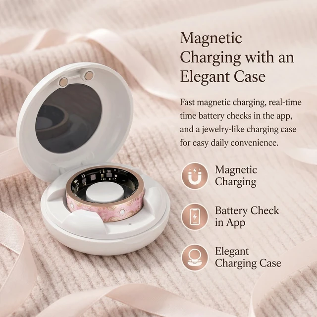 Alt view image 7 of 7 - Smart Ring for Women, Sleep Tracker and Health Ring with Heart Rate, SpO2, HRV, Multi-Sport Tracking, IP68 Waterproof, Jewelry-Inspired Design, No Subscription, for iOS and Android (Pink, 8#)
