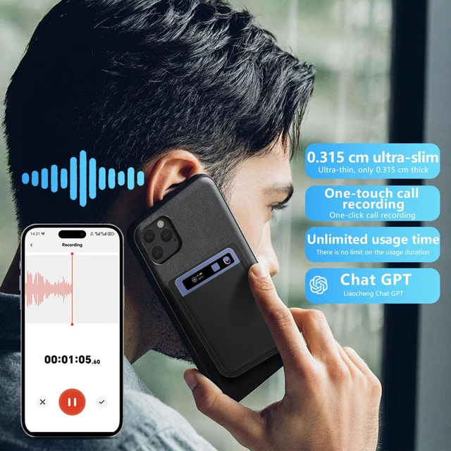 Alt view image 6 of 7 - AI Voice Recorder, Pocket AI Recorder with Transcribe & Summarize, AI Noise Cancellation Technology, 64GB Memory, 35 Hours Recording, App Control, Supports 152 Languages for Lectures, Meetings, Calls