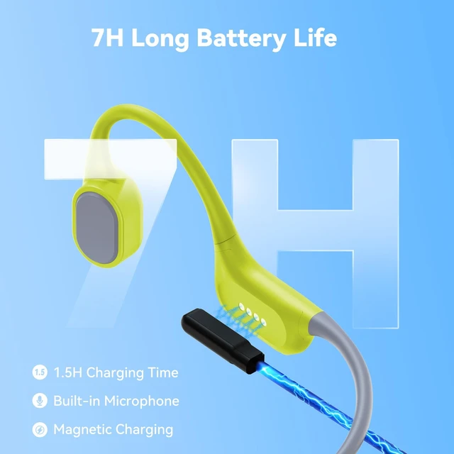 Alt view image 7 of 7 - Bone Conduction Swimming Headphones,IP68 Waterproof Underwater Swim Earbuds Bluetooth6.0, 32GB Memory,Soft Liquid Silicone,24g No Burden,Open Ear Enhanced SurroundAwareness, Running,Lap Pool Swimming