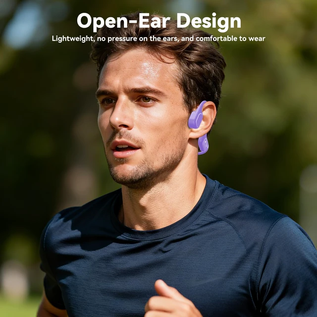 Alt view image 6 of 7 - Bone Conduction Swimming Headphones,IP68 Waterproof Underwater Swim Earbuds Bluetooth6.0, 32GB Memory,Soft Liquid Silicone,24g No Burden,Open Ear Enhanced SurroundAwareness, Running,Lap Pool Swimming