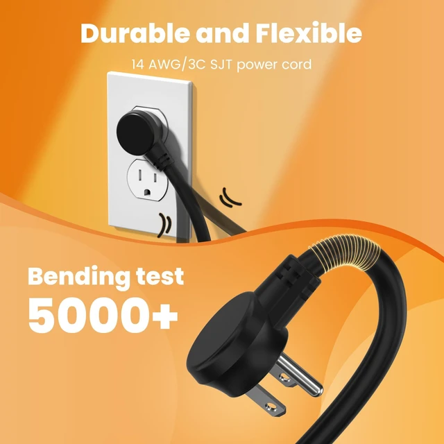 Alt view image 5 of 7 - Metal 12 Outlet Mountable Power Strip, 2100J Surge Protector with Heavy Duty 6ft Extension Cord, Wide Spaced and Wall Mount Metal Powerstrip for Garage, Desk, Industrial, Shop and Indoor (6ft - 2Pack)