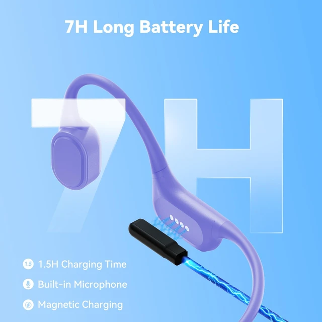 Alt view image 7 of 7 - Bone Conduction Swimming Headphones,IP68 Waterproof Underwater Swim Earbuds Bluetooth6.0, 32GB Memory,Soft Liquid Silicone,24g No Burden,Open Ear Enhanced SurroundAwareness, Running,Lap Pool Swimming