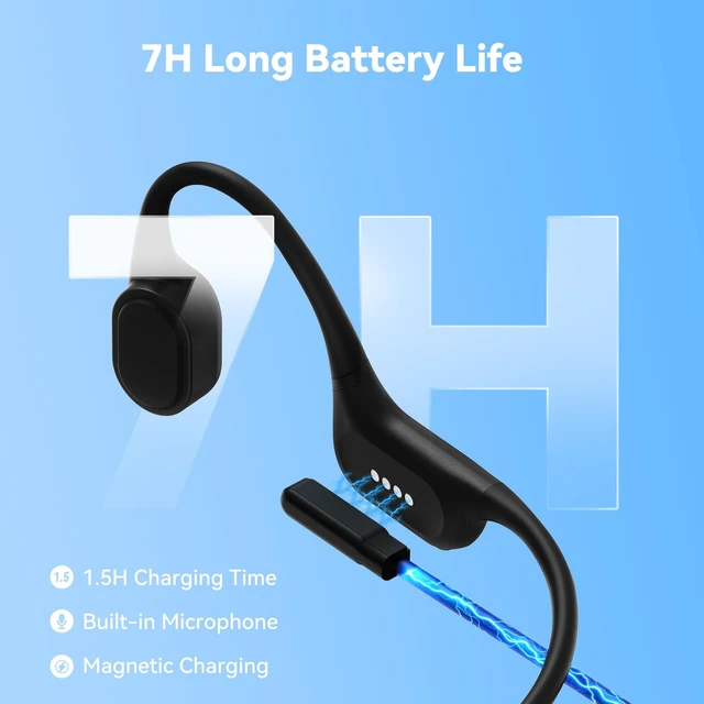 Alt view image 7 of 7 - Bone Conduction Swimming Headphones,IP68 Waterproof Underwater Swim Earbuds Bluetooth6.0, 32GB Memory,Soft Liquid Silicone,24g No Burden,Open Ear Enhanced SurroundAwareness, Running,Lap Pool Swimming