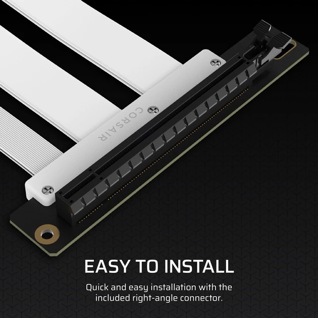 Alt view image 6 of 7 - Premium PCIe 5.0 x16 175mm Riser Cable Ultra-Flexible, Durable, Easy to Install White