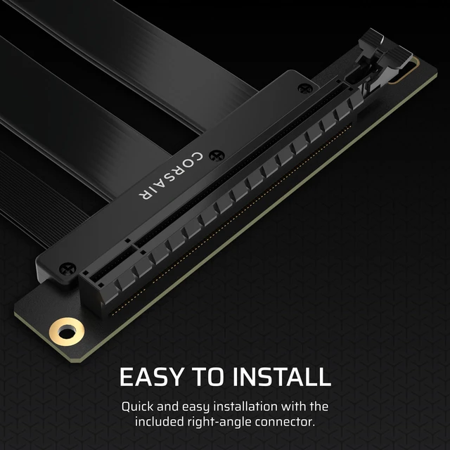 Alt view image 6 of 7 - Premium PCIe 5.0 x16 175mm Riser Cable Black Ultra-Flexible, Durable, Easy to Install