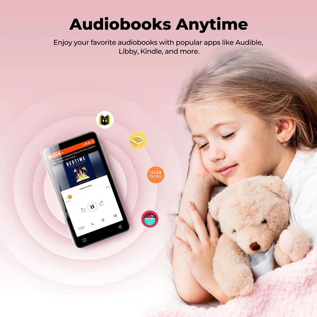 Alt view image 3 of 7 - G3 MP3 Player with Bluetooth and WiFi, 160G Player with Spotify Music Player with Pandora 4" Touch Screen, Parental Controls for Kids, Android MP4 MP3 with Audible,Spotify Kids (Pink+White)