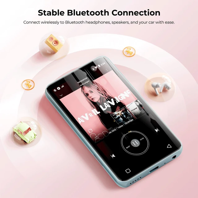 Alt view image 6 of 7 - G3 MP3 Player with Bluetooth and WiFi, 160G Player with Spotify Music Player with Pandora 4" Touch Screen, Parental Controls for Kids, Android MP4 MP3 with Audible,Spotify Kids Green+White