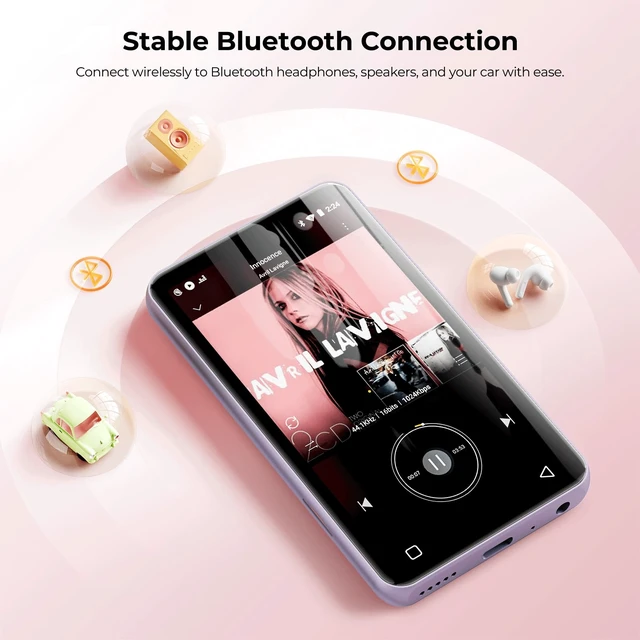 Alt view image 6 of 7 - G3 MP3 Player with Bluetooth and WiFi, 160G Player with Spotify Music Player with Pandora 4" Touch Screen, Parental Controls for Kids, Android MP4 MP3 with Audible,Spotify Kids (Purple)