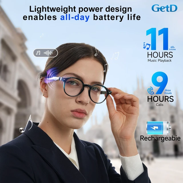 Alt view image 6 of 7 - AI Smart Glasses, Photochromic Lenses,Bluetooth Translation Glasses AI Sunglasses for Women Men, Real Time Translation, Bluetooth Open Earbuds, 11H Playtime, UV Protection, IPX4 Waterproof