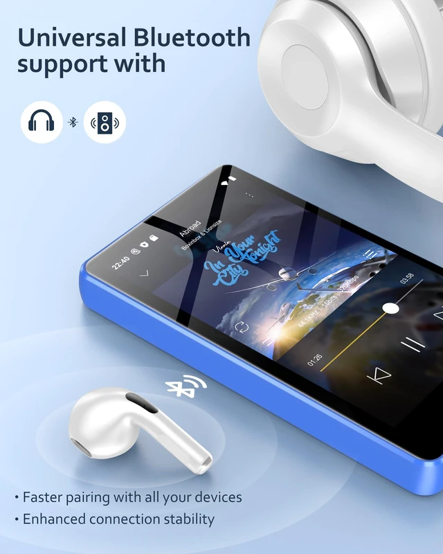 Alt view image 4 of 7 - 80GB MP3 Player with Bluetooth and WiFi, Android Spotify Music Player for Pandora, Music, Audible. 4.02" Touchscreen, Speaker, Supports Play Store,Up to 512GB