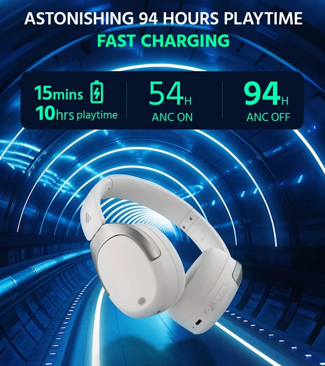 Alt view image 5 of 7 - W830NB Wireless Over Ear Headphones, 94H Playtime, Sandwhite 45dB Active Noise Cancelling, LDAC Hi-Res Sound, Spatial Audio, Fast Charging, Multipoint Connection, Bluetooth 5.4
