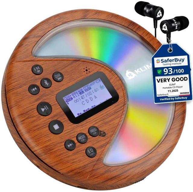 Main image of Discover - Portable CD Player with Long-Lasting Battery - with Headphones - Radio FM - Compatible MP3 CD Player Portable - SD Card, FM Transmitter, Bluetooth - Ideal for Cars