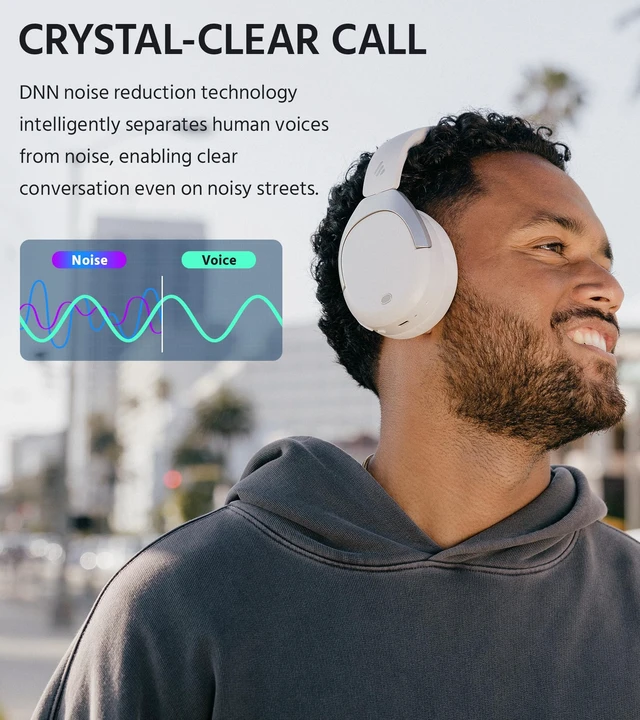 Alt view image 6 of 7 - W830NB Wireless Over Ear Headphones, 94H Playtime, Sandwhite 45dB Active Noise Cancelling, LDAC Hi-Res Sound, Spatial Audio, Fast Charging, Multipoint Connection, Bluetooth 5.4