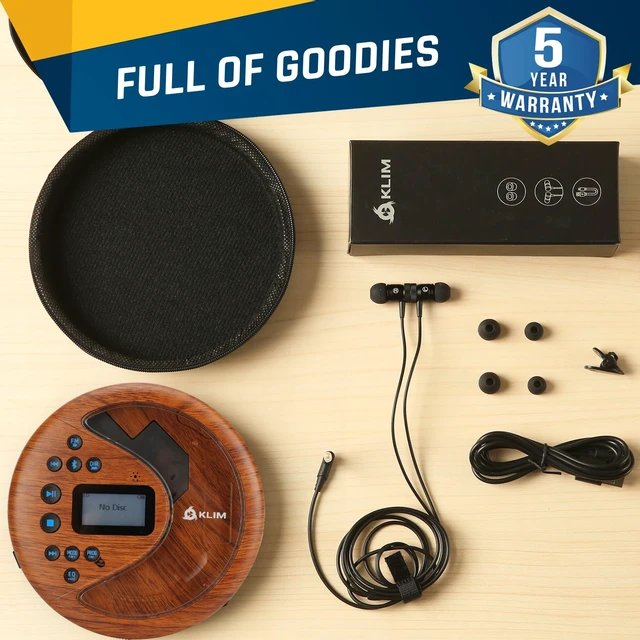 Alt view image 6 of 7 - Discover - Portable CD Player with Long-Lasting Battery - with Headphones - Radio FM - Compatible MP3 CD Player Portable - SD Card, FM Transmitter, Bluetooth - Ideal for Cars
