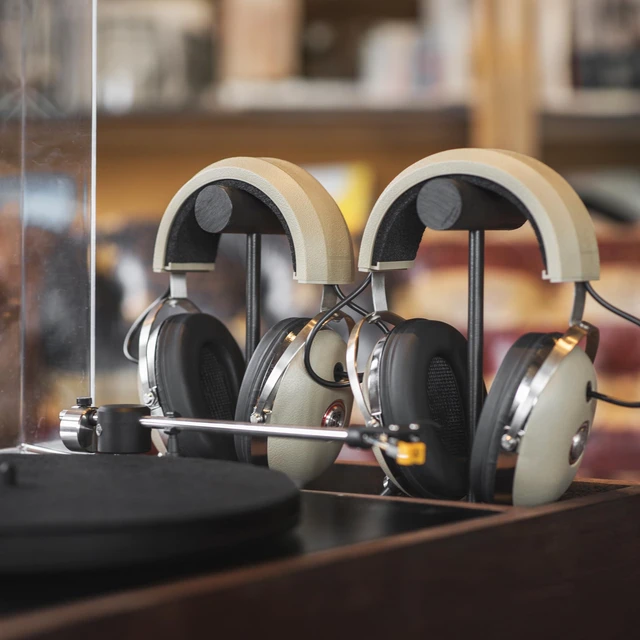 Alt view image 5 of 5 - Pro4AA Retro Style Over-Ear Studio Headphones, Rhythm Beige, Wired Studio Quality, Full-Size, 6.3mm Plug