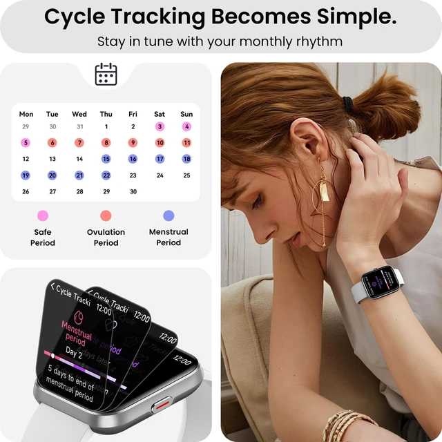 Alt view image 6 of 7 - Womens Smart Watch for Android/ iPhone, Fitness Tracker Watch for Men Women Make/Answer Call, Heart Rate/Sleep/Stress Monitor, Alexa/AI Voice, 1.85 HD 120+ Sports Activities Track Fitness Watch