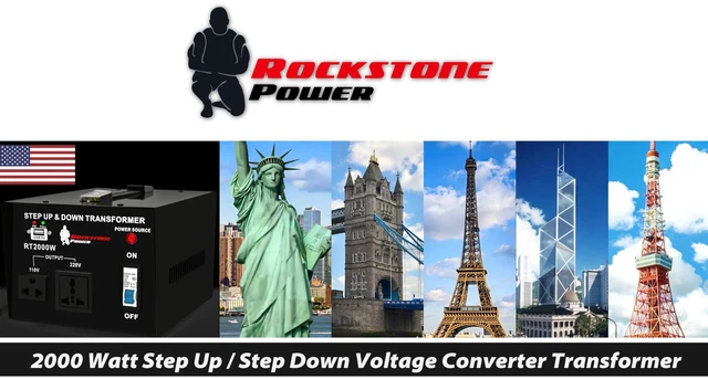 Alt view image 3 of 6 - 2000 Watt Heavy Duty Step Up/Down Voltage Transformer Converter, 110/120/220/240 V, 5V USB Port