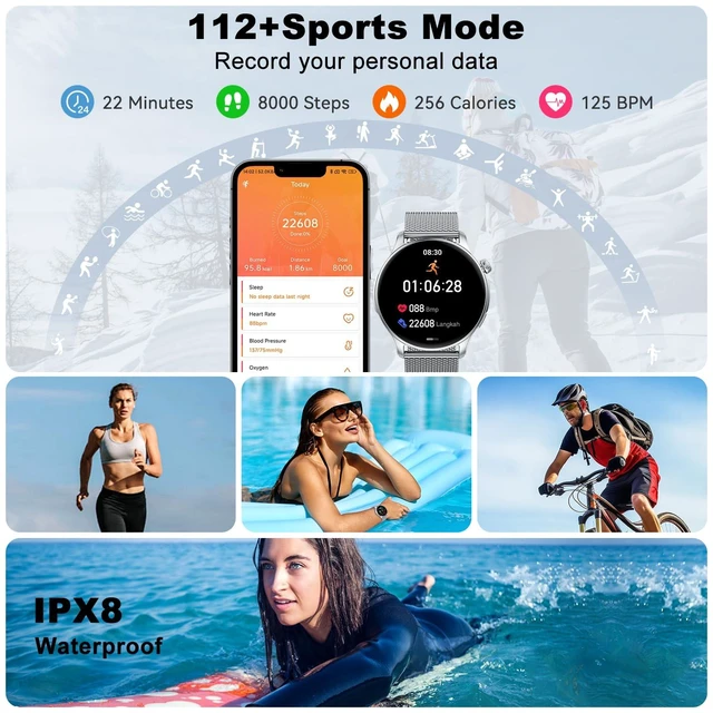 Alt view image 4 of 7 - Smart Watch for Men Women Fitness: Waterproof Make Answer Call Digital Mens Watches Step Tracker Running Smartwatch Android Phone Heart Rate SpO2 Sleep Monitor