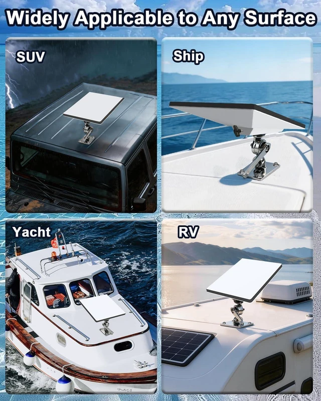 Alt view image 7 of 7 - Starlink Mini Adjustable Fixed Mount, Marine-Grade 316 Stainless Steel Ratchet Base, Heavy-Duty Antenna Mount with Pipe Adapter, Dual Swivel Ideal for Boats, Yachts, Sailboats & RVs