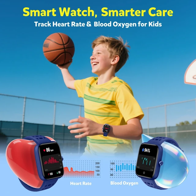 Alt view image 6 of 7 - Smart Watch for Kids, Without/with APP Mode, 1.83" Touchscreen Fitness Tracker Watch, Heart Rate/Sleep Monitor, IP68 Waterproof Pedometer, Puzzle Games for Girls Boys Teens 5-16, 81 Sport Mode