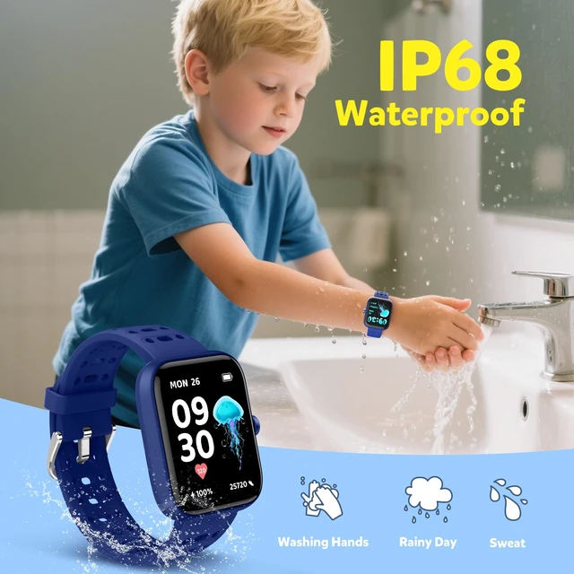 Alt view image 7 of 7 - Smart Watch for Kids, Without/with APP Mode, 1.83" Touchscreen Fitness Tracker Watch, Heart Rate/Sleep Monitor, IP68 Waterproof Pedometer, Puzzle Games for Girls Boys Teens 5-16, 81 Sport Mode