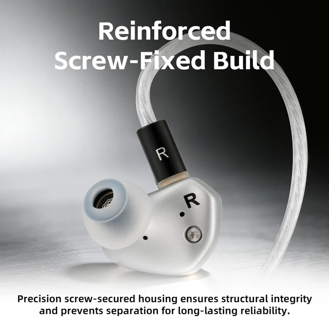 Alt view image 5 of 7 - Klean SV Hi-Fi in Ear Monitor, Wired Gaming Earbuds, 10mm DLC Diaphragm Dynamic Driver, Wired Earphones, Interchangeable Tuning Nozzles, HiFi IEM for Audiophile, Musician&Gaming(Silver, 4.4mm)