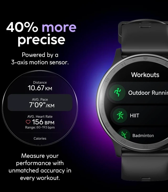 Alt view image 5 of 7 - AURA 2 Smartwatch, 1.43 AMOLED, Phone-Connected GPS, VITA AI Assistant, AI Coach, Readiness & Sleep Scores, 100+ Sports Modes, 3ATM Water Resistant, Up to 8-Day Battery
