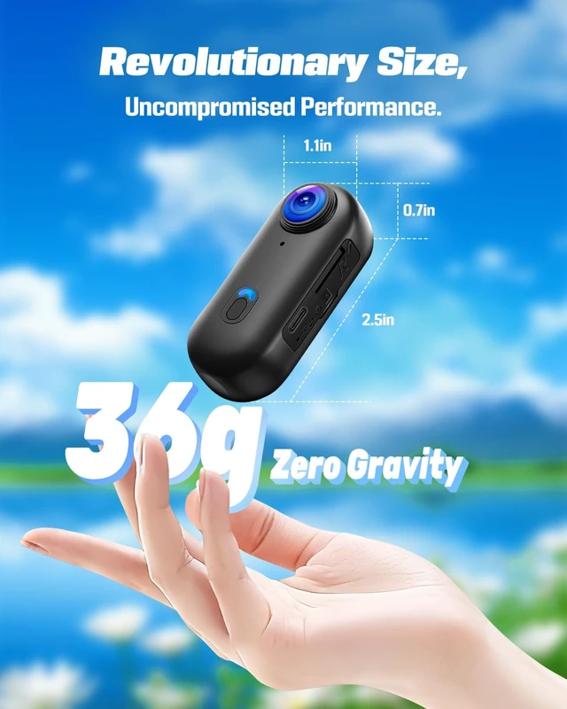 Alt view image 3 of 7 - Action Camera 4K, Mini Body Camera with Audio and Video Recording 64GB Card Wi-Fi Magnetic Hands-Free with Waterproof Case & Rotatable Clip for Vlogging Traveling Outdoors