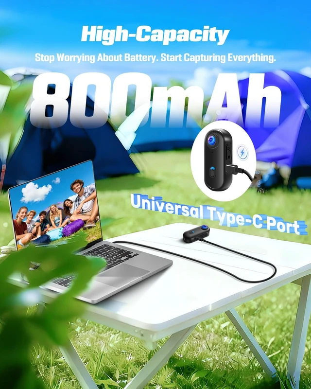 Alt view image 6 of 7 - Action Camera 4K, Mini Body Camera with Audio and Video Recording 64GB Card Wi-Fi Magnetic Hands-Free with Waterproof Case & Rotatable Clip for Vlogging Traveling Outdoors