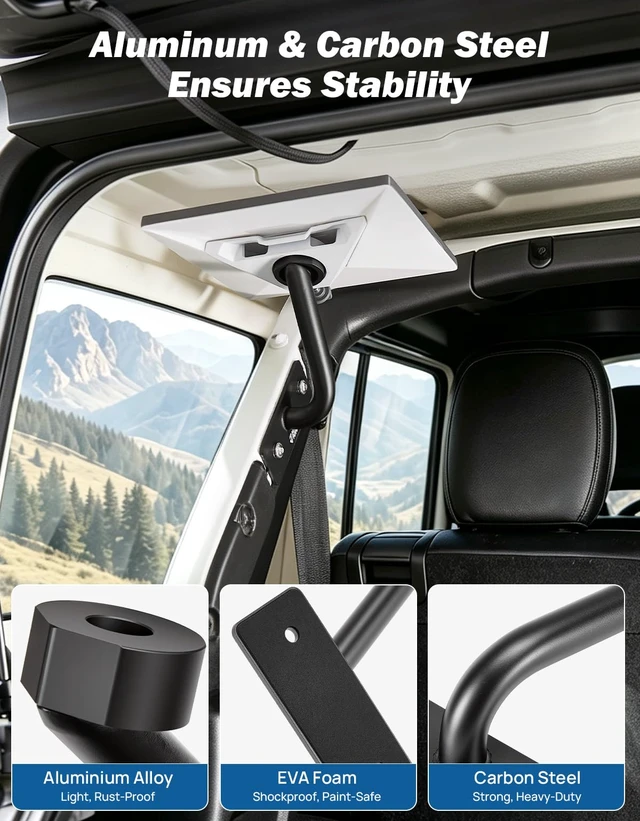 Alt view image 3 of 6 - Mount for Starlink Mini Compatible Only with 20182026 Wrangler 4-Door (JLU) Models (Only for Hard Top) Black (Patent Pending)