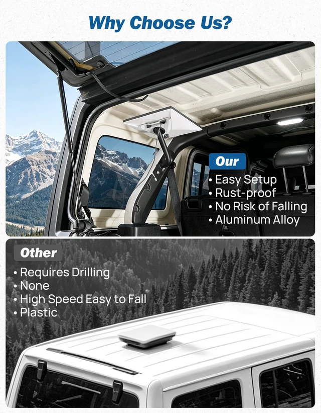 Alt view image 5 of 6 - Mount for Starlink Mini Compatible Only with 20182026 Wrangler 4-Door (JLU) Models (Only for Hard Top) Black (Patent Pending)