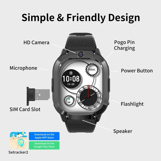 Alt view image 6 of 7 - 4G Kids Smart Watch with GPS Tracker & Phone Call for Age 5-12,Tracking Smartwatch with SOS Calling, School Mode, Parental Controls, Video Call Voice Chat Camera Alarm Clock Flashlight Birthday Gifts