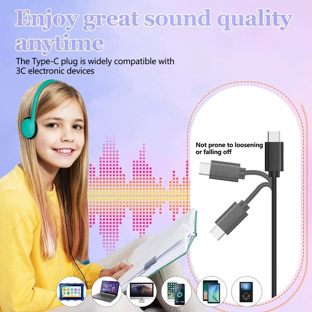 Alt view image 5 of 7 - USB C Headphones Bulk for Classroom School Kids 30 Pack USB Type C Headphones Wired for School Boys Girls Students Tablet Travel Computer Smartphones Mixed Colors